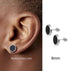 2 Pairs Of 316L Surgical Steel Punk Black & Silver Men Women Stud Earrings